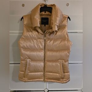 Talbots Gold Duck Down Filled Puffer Quilted Vest Size Small